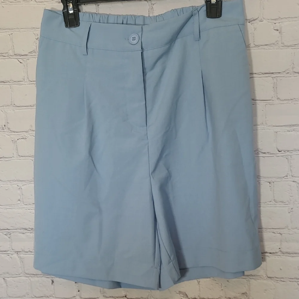 NEW Light Blue Size Large Hotouch High Waisted Fitted Short Preppy Modest